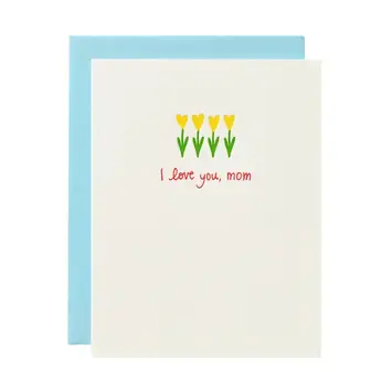 Iron Curtain Press - IC ICGCMD0009 - I Love You Mom Yellow Flowers Mother's Day Card