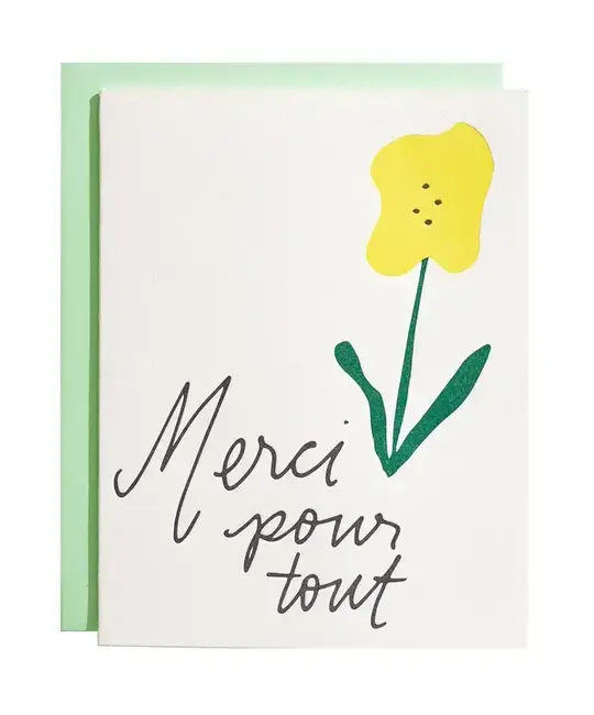Iron Curtain Press - IC ICGCTY0021 - Merci Pour Tout Thank You Card (Thanks for Everything)