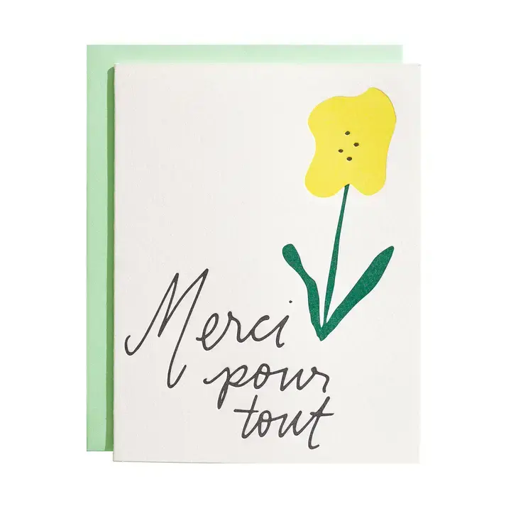 Iron Curtain Press - IC ICGCTY0021 - Merci Pour Tout Thank You Card (Thanks for Everything)