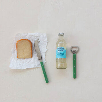 Creative Co-Op - CCO CCO HG - Green Resin Handle Cheese Knife