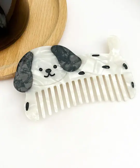 TheDivaSoap - TDSO TDSO ACHA - Black and White Cute Puppy Hair Comb