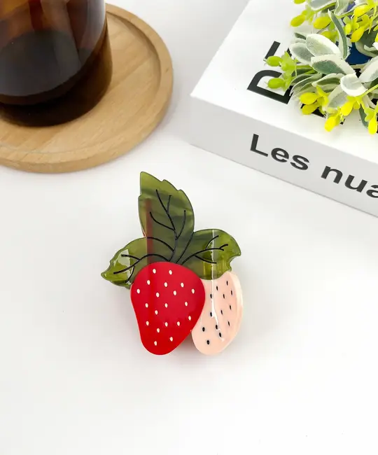 TheDivaSoap - TDSO TDSO ACHA - Two Strawberries, Red and Pink Claw Hair Clip
