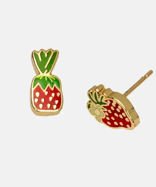 Yellow Owl Workshop - YOW YOW JE - Strawberry and Strawberry Candy Stud Earrings