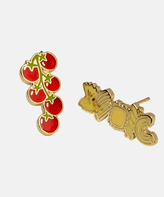 Yellow Owl Workshop - YOW YOW JE - Tomatoes and Pasta Stud Earrings