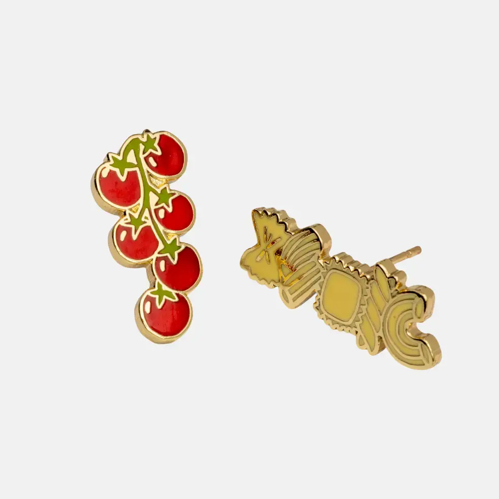 Yellow Owl Workshop - YOW YOW JE - Tomatoes and Pasta Stud Earrings