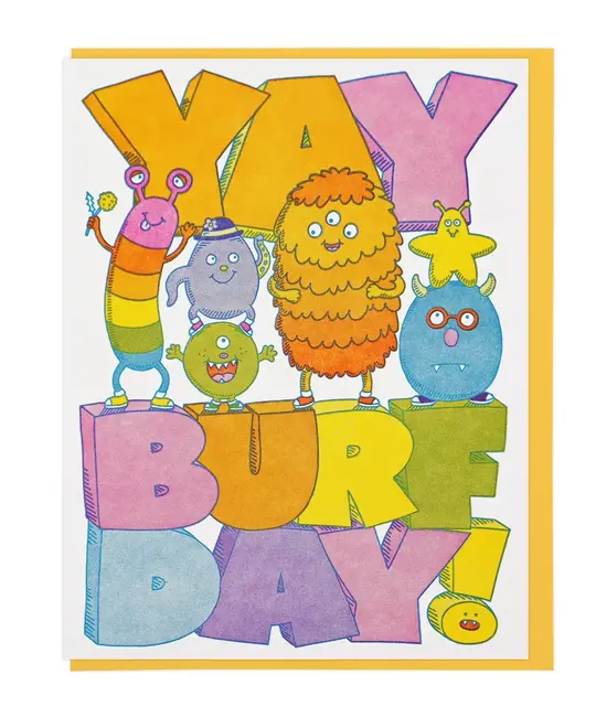 Lucky Horse Press - LHP LHPGCBI - Yay Burfday Monsters Birthday Card