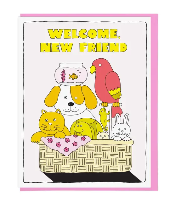 Lucky Horse Press - LHP LHPGCMI0023 - Welcome, New Friend Animals Card