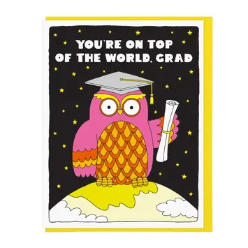 Lucky Horse Press - LHP LHPGCGR0003 - Top of The World Owl Graduation Card