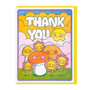 Lucky Horse Press - LHP LHPGCTY0006 - Mushrooms and Flowers Thank You Card
