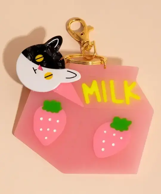 Carolyn Suzuki - CSU CSU ACKC - Cat Milk Everywhere Charm Key Chain
