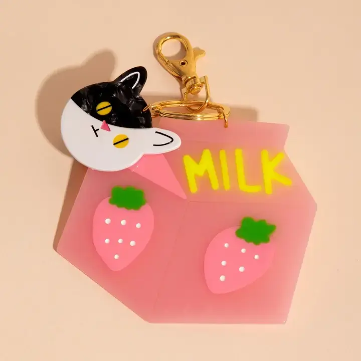 Carolyn Suzuki - CSU CSU ACKC - Cat Milk Everywhere Charm Key Chain