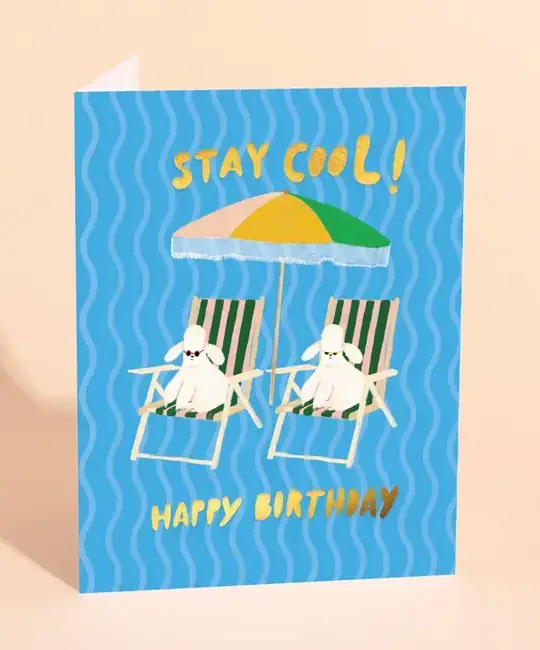 Carolyn Suzuki - CSU CSUGCBI0033 - Stay Cool Poolside Poodles Birthday Card