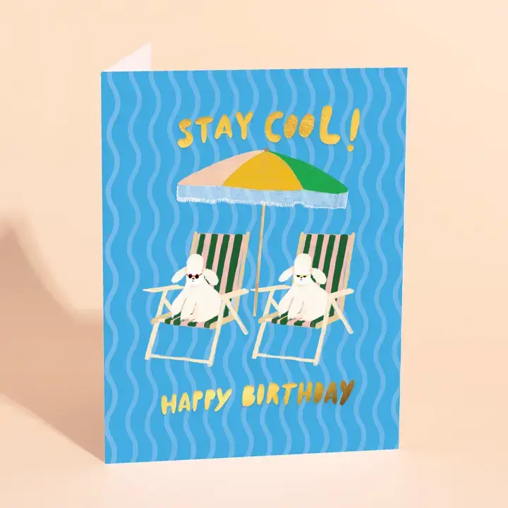 Carolyn Suzuki - CSU CSUGCBI0033 - Stay Cool Poolside Poodles Birthday Card