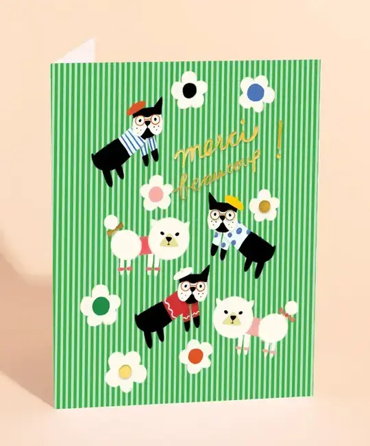 Carolyn Suzuki - CSU CSUGCTY0008 - Merci Bien  Dogs Thank You Card
