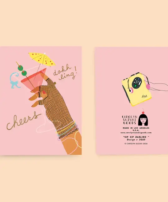 Carolyn Suzuki - CSU CSUGCCO0004 - Sip Sip Darling Congratulations Card