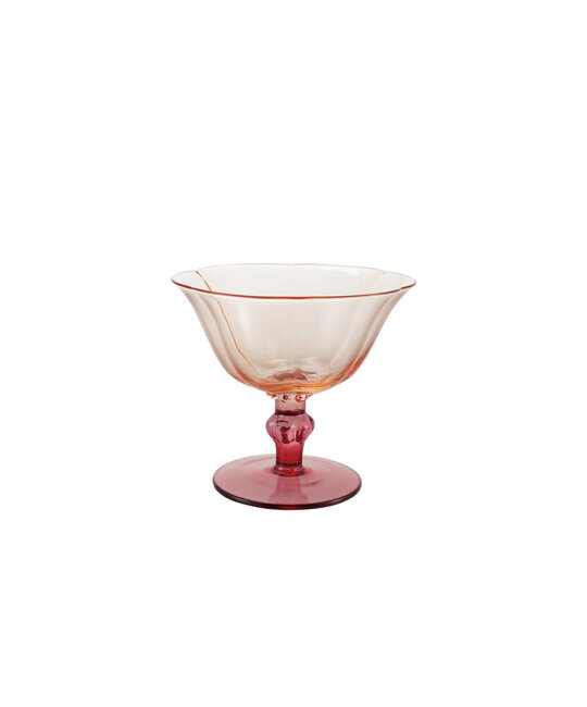 Creative Co-Op - CCO CCO HG - Petal Shaped Two-Tone Short Stemmed  6 oz. Wine Glass, Bright Red and Blush Pink