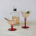 Creative Co-Op - CCO CCO HG - Petal Shaped Two-Tone Short Stemmed  6 oz. Wine Glass, Bright Red and Blush Pink