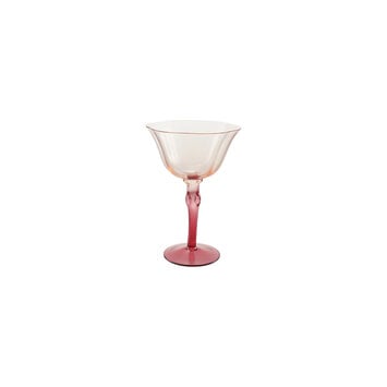 Creative Co-Op - CCO CCO HG - Petal Shaped Two-Tone Tall Stemmed  8 oz. Wine Glass, Bright Red and Blush Pink