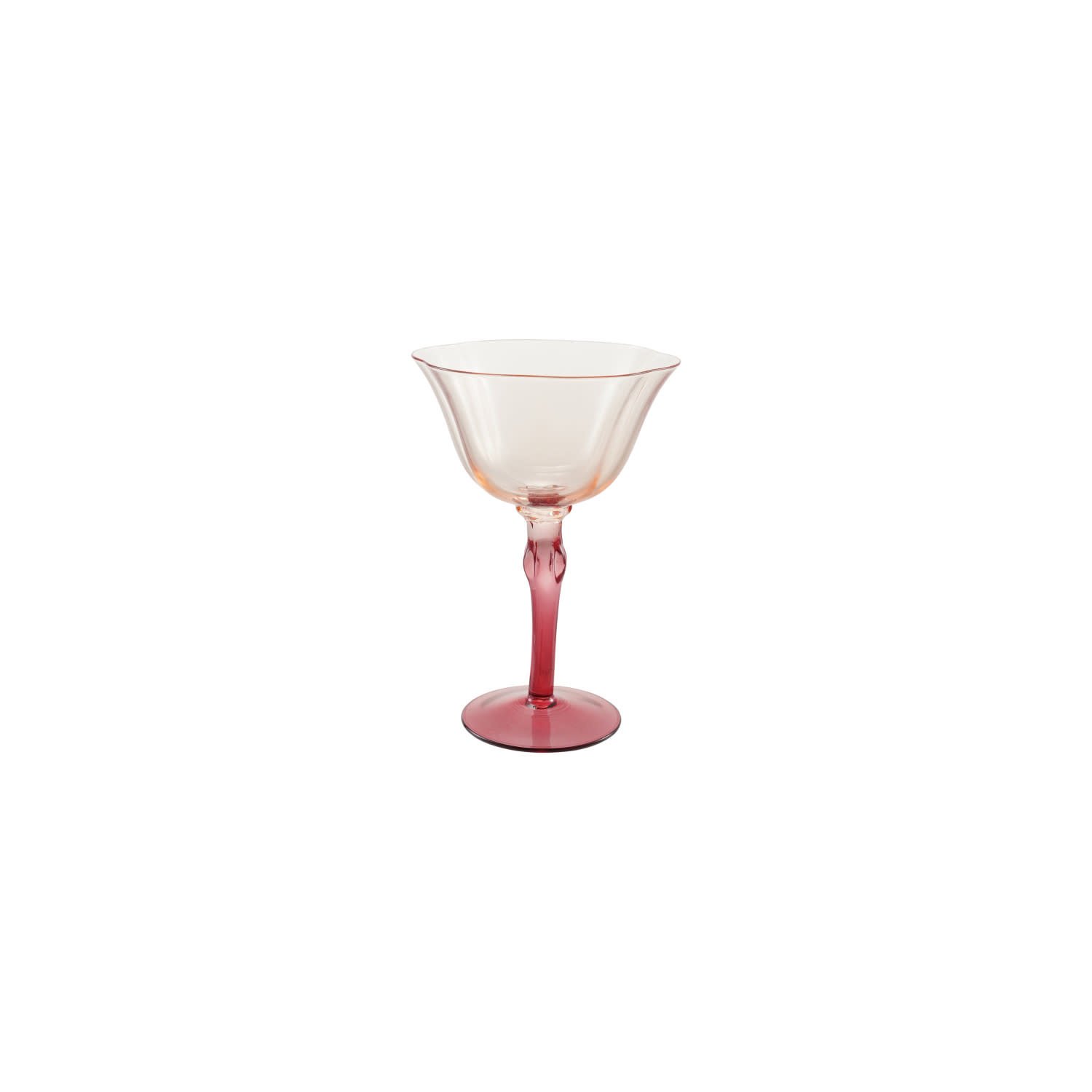 Creative Co-Op - CCO CCO HG - Petal Shaped Two-Tone Tall Stemmed  8 oz. Wine Glass, Bright Red and Blush Pink