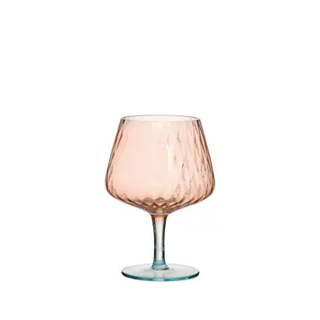 Creative Co-Op - CCO CCO HG - Blush and Blue Fluted Stemmed  14 oz. Wine Glass, Two-Tone