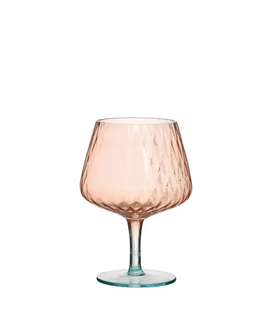 Creative Co-Op - CCO CCO HG - Blush and Blue Fluted Stemmed  14 oz. Wine Glass, Two-Tone