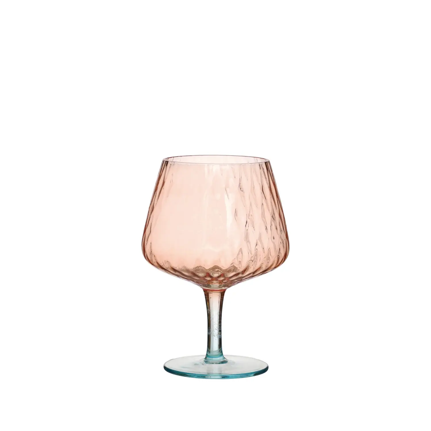 Creative Co-Op - CCO CCO HG - Blush and Blue Fluted Stemmed  14 oz. Wine Glass, Two-Tone