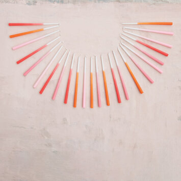 Creative Co-Op - CCO CCO CATA - Red/Pinks Ombre Two-Tone Thin Taper Candle (1/2" Round)  Box Set of 24, Unscented 10" tall