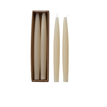 Creative Co-Op - CCO CCO CATA - Cream Barrel Taper Candles, Set of 2 10"