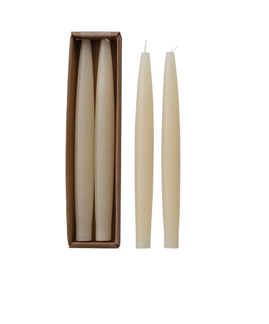 Creative Co-Op - CCO CCO CATA - Cream Barrel Taper Candles, Set of 2 10"