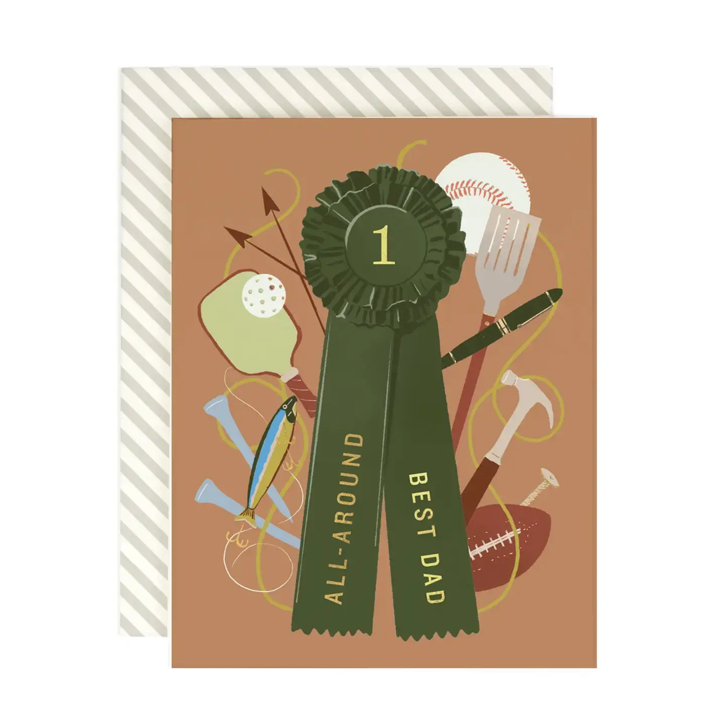 Amy Heitman Illustration - AHI AHIGCFD0014 - All Around Best Dad Ribbon Father's Day Card