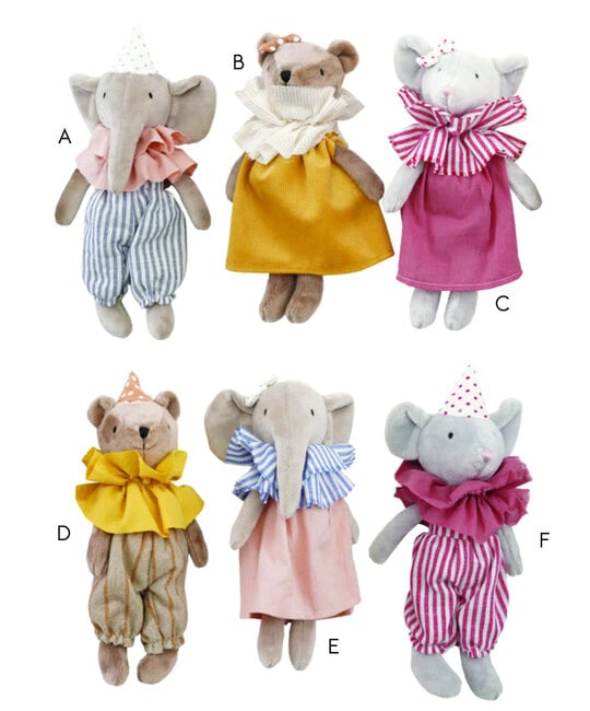 Creative Co-Op - CCO Ruffle Collar Plush Animal Stuffie (Assorted Styles)