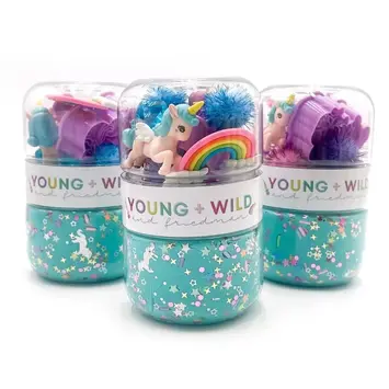 Young + Wild and Friedman - YWF Unicorn Grab & Go Sensory Dough Jar (Blue)