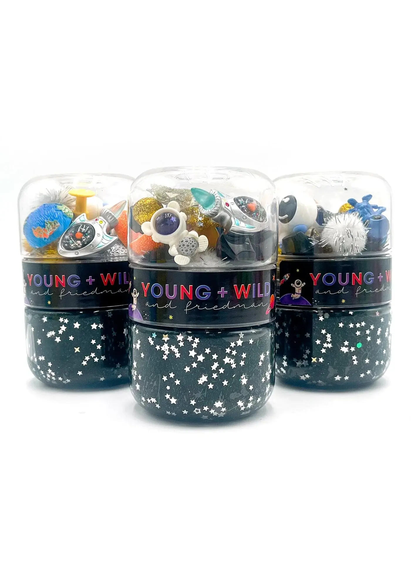 Young + Wild and Friedman - YWF Outer Space Grab & Go Sensory Dough Jar