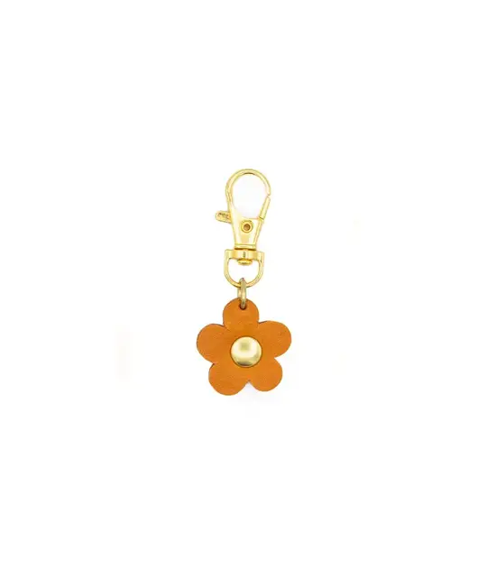 Glad & Young Studio - GYS GYS ACKC - Flower Leather Bag Charm Key Chain, Turmeric