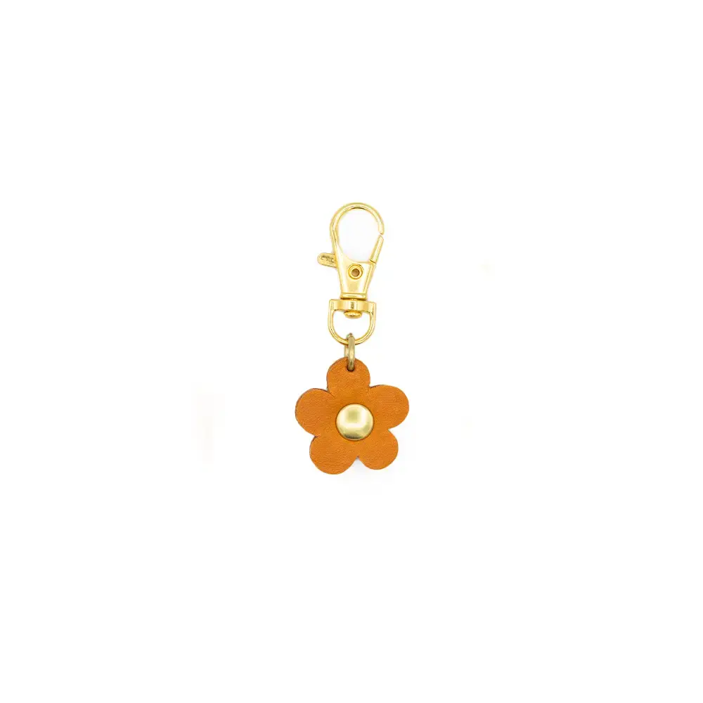 Glad & Young Studio - GYS GYS ACKC - Flower Leather Bag Charm Key Chain, Turmeric