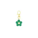 Glad & Young Studio - GYS GYS ACKC - Flower Leather Bag Charm Key Chain, Kelly Green