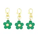 Glad & Young Studio - GYS GYS ACKC - Flower Leather Bag Charm Key Chain, Kelly Green