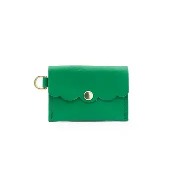 Glad & Young Studio - GYS GYS BA - Solid Leather Dot Wallet, Kelly Green