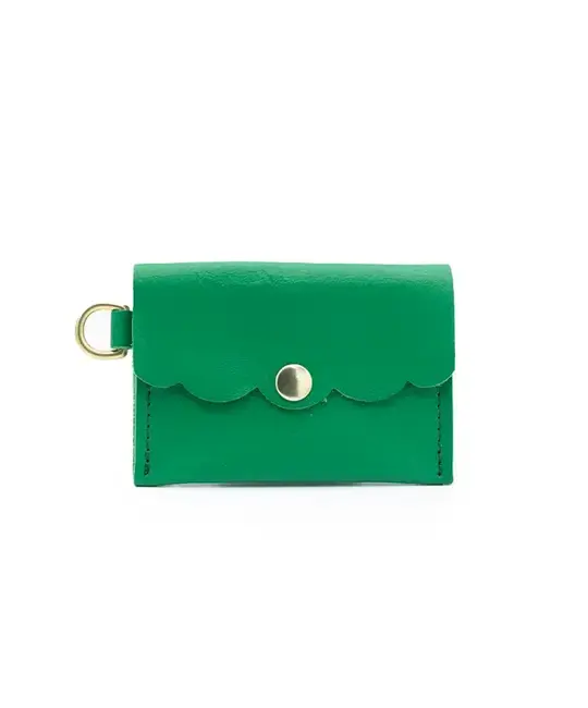 Glad & Young Studio - GYS GYS BA - Solid Leather Dot Wallet, Kelly Green
