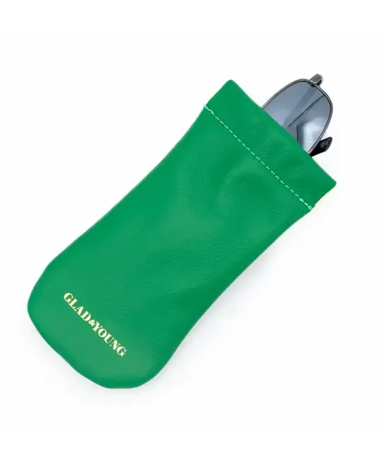 Glad & Young Studio - GYS GYS ACKC - Sunny Side Leather Glasses Sleeve, Kelly Green