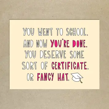 Near Modern Disaster - NMD NMDGCGR0005 - Certificate or Fancy Hat Graduation Card