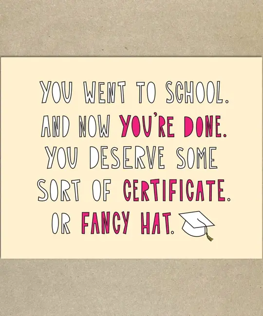 Near Modern Disaster - NMD NMDGCGR0005 - Certificate or Fancy Hat Graduation Card