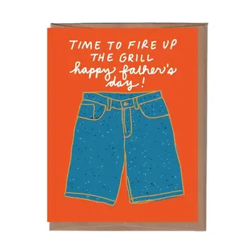 La Familia Green - LFG LFGGCFD0019 - Fire Up the Grill Jorts Father's Day Card