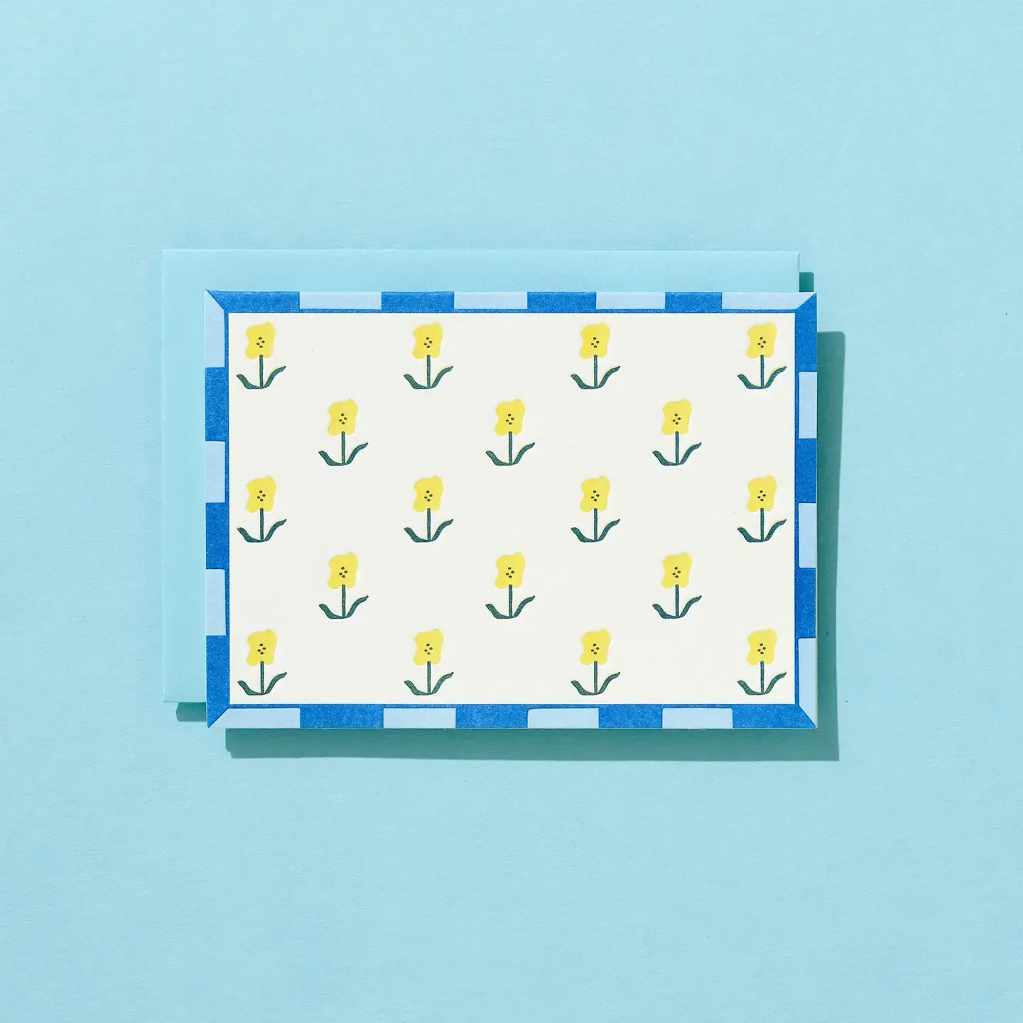 Iron Curtain Press - IC IC NSBL - Yellow Floral Pattern with Border Blank Note Set