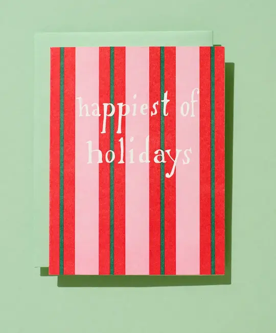 Iron Curtain Press - IC ICGCHO0011 - Stripes Happiest of Holidays Card