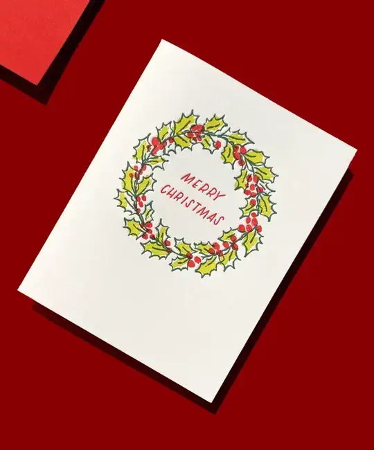 Ink Meets Paper - IMP IMPGCHO0022 - Holly Wreath Merry Christmas Holiday Card