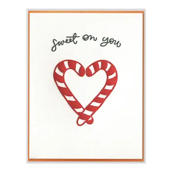 Ink Meets Paper - IMP IMPGCHO0023 - Sweet on You Candy Cane Heart Holiday Card