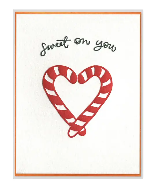 Ink Meets Paper - IMP IMPGCHO0023 - Sweet on You Candy Cane Heart Holiday Card