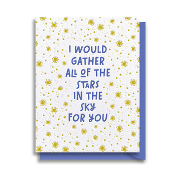 Gus and Ruby Letterpress - GR GRGCLO0016 - Gather All of the Stars for You Card