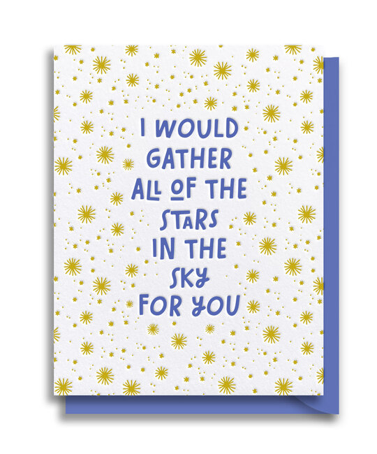 Gus and Ruby Letterpress - GR GRGCLO0016 - Gather All of the Stars for You Card